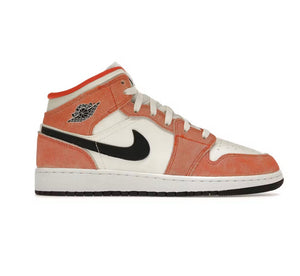 Jordan 1 Mid SE Orange Suede (Youth)