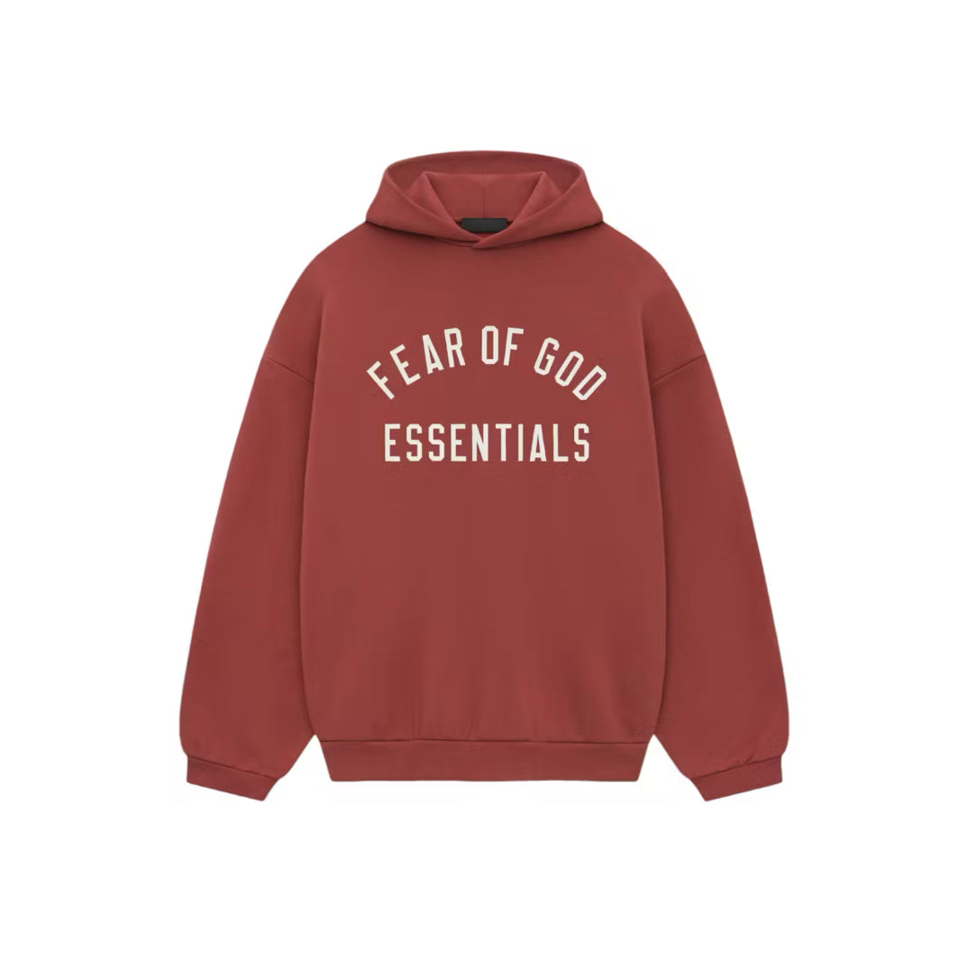 Fear Of God Essentials Fleece Hoodie Crimson