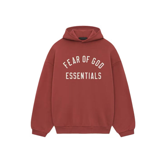 Fear Of God Essentials Fleece Hoodie Crimson
