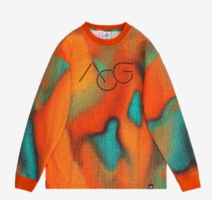 Nike ACG Snowdrift' AOP Longsleeve Tour Yellow/Campfire Orange (Men’s)