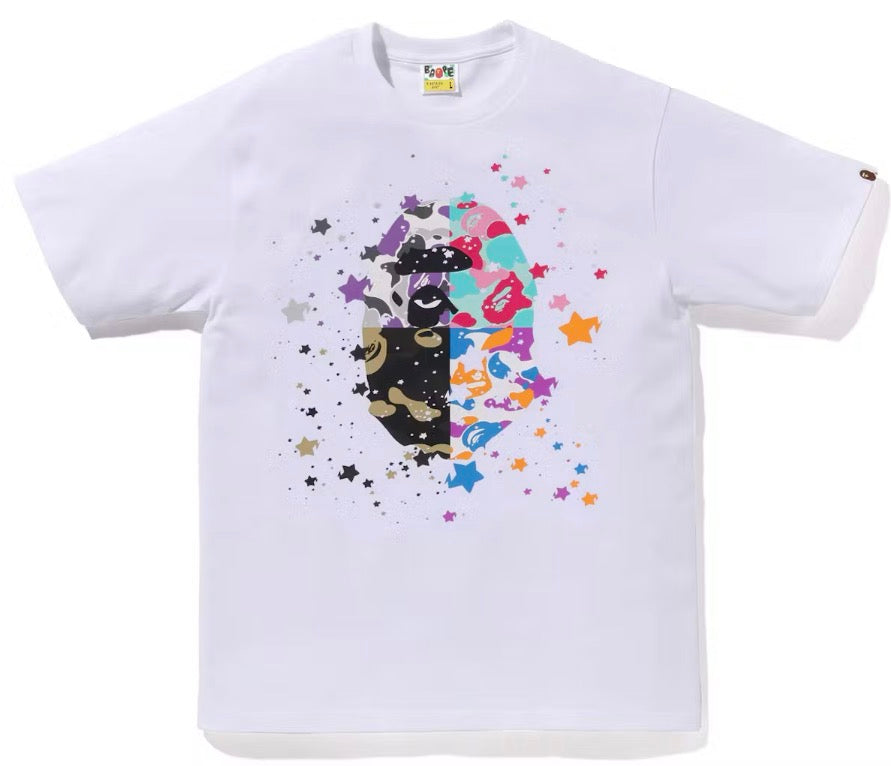 Bape Us Ape Head Sta Tee White