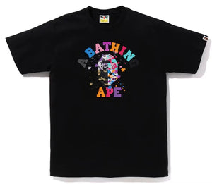 Bape US College Sta Tee Black