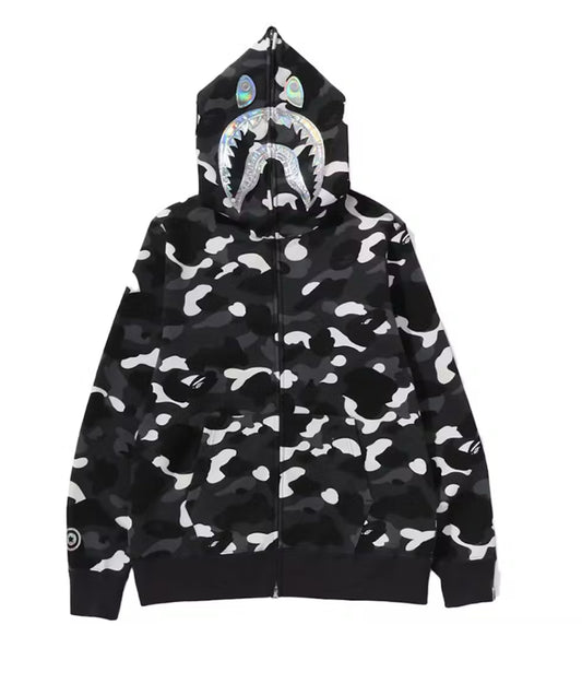 Bape City Shark Full Zip Hoodie (SS24) Black