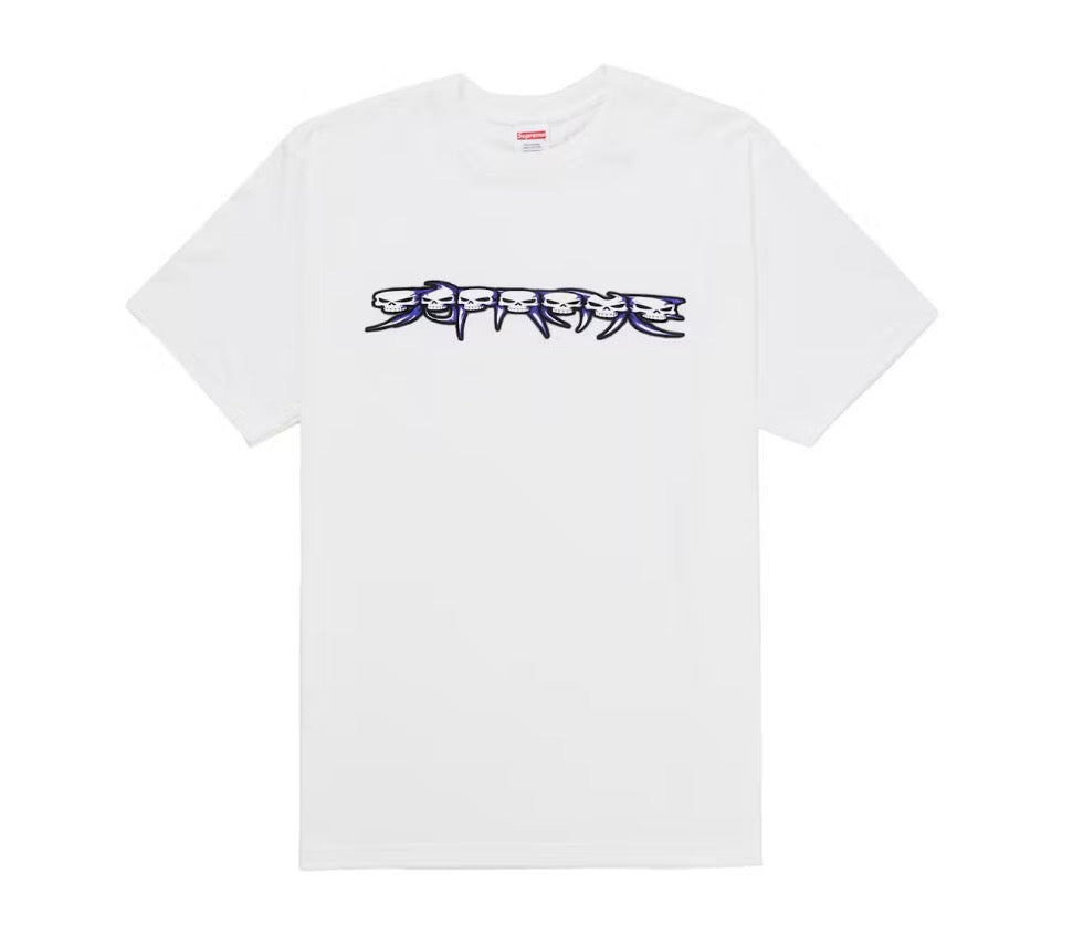 Supreme Skulls Spellout Tee White
