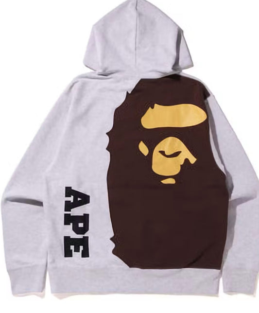 BAPE Giant Ape Head Relaxed Fit Pullover Hoodie Grey