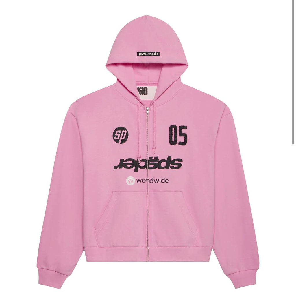 Sp5der Global Web Zip Hoodie Pink