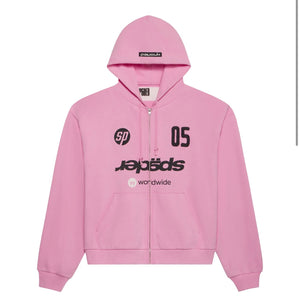 Sp5der Global Web Zip Hoodie Pink