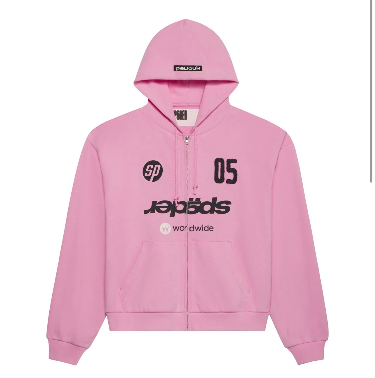 Sp5der Global Web Zip Hoodie Pink