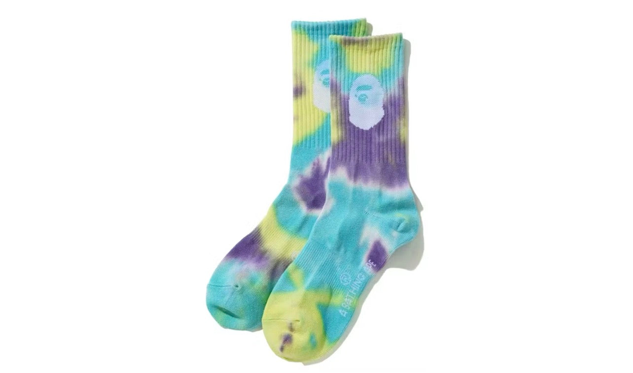 Bape Ape Head Tie Dye Socks Multi