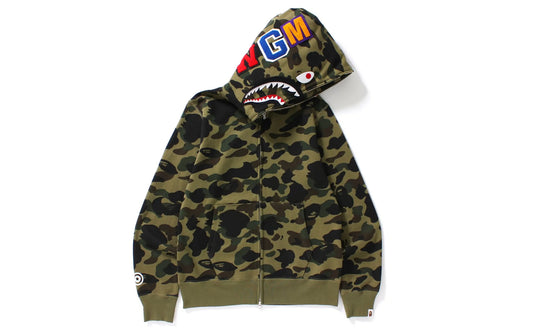 Bape 1st Camo Shark Full Zip Hoodie Green