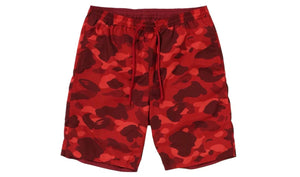 Bape Color Camo Shark Reversible Shorts Red