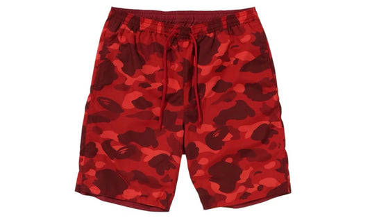 Bape Color Camo Shark Reversible Shorts Red