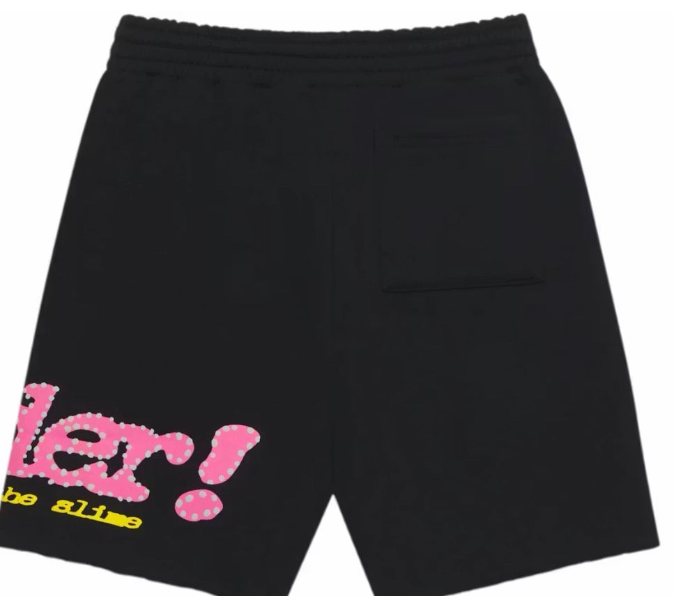 Sp5der Punk V2 Sweatshort Black