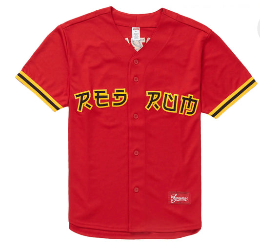 Supreme Red Rum Baseball Jersey Red