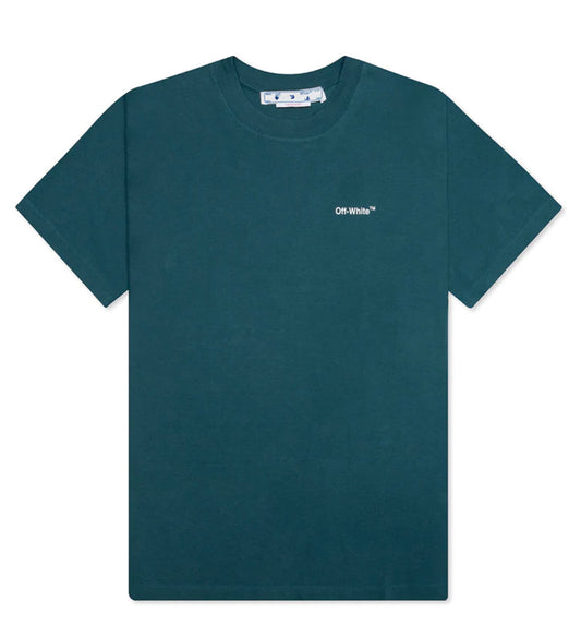 OFF-WHITE CHAIN ARR SLIM SHORT SLEEVE TEE DUCK GREEN WHITE