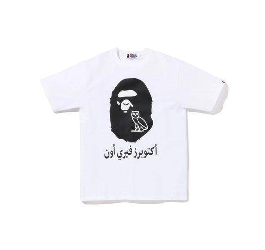 Bape x OVO Ape Head Tee White Black