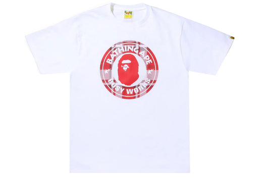 Bape Check Gift Busy Works Tee White
