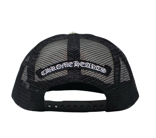 Chrome Hearts Eyechart Trucker Hat Black/White/Red
