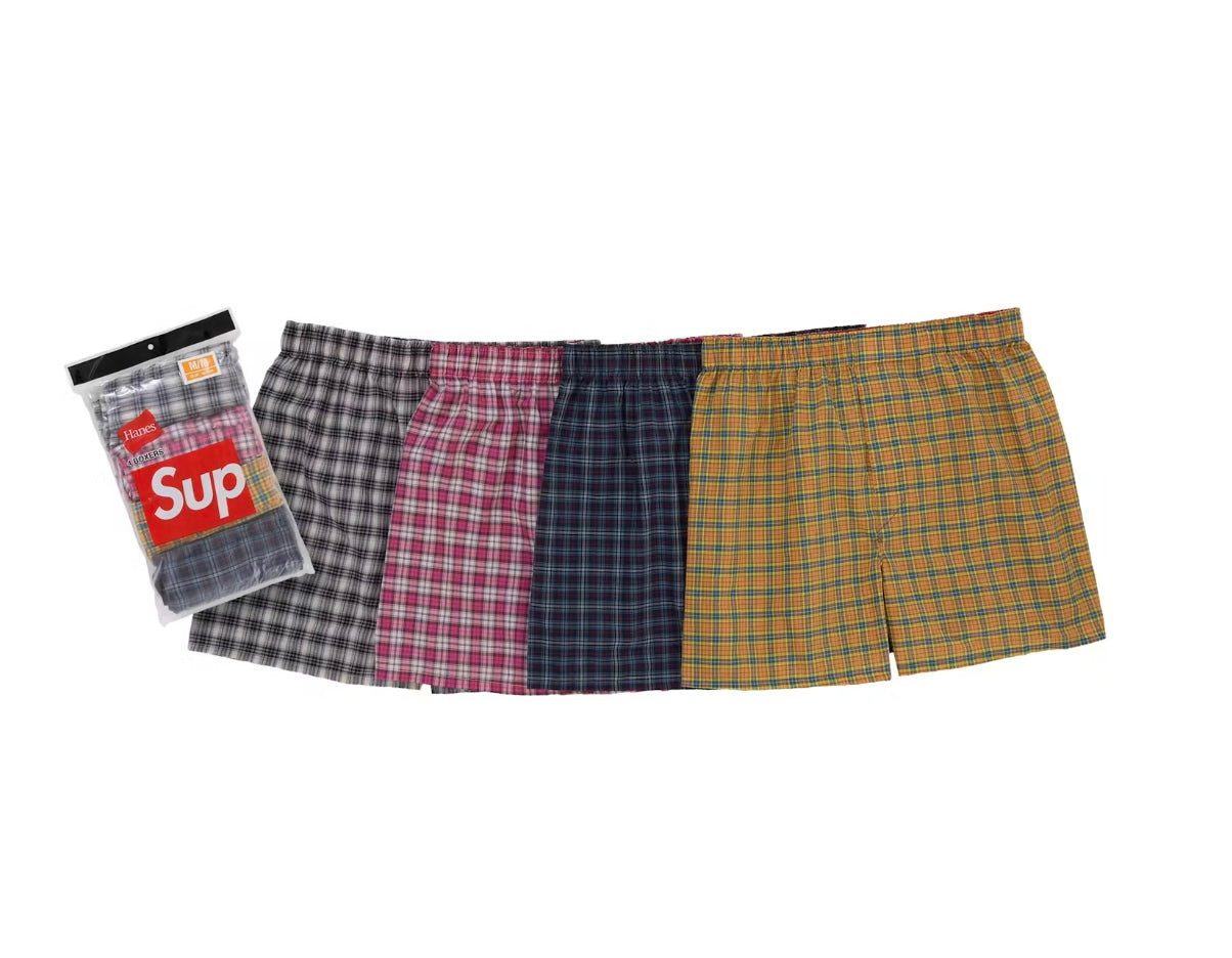 Supreme Hanes Plaid Boxers (4-Pack) Multicolor