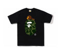 Bape Color Camo Milo On Big Ape Tee Black/Green