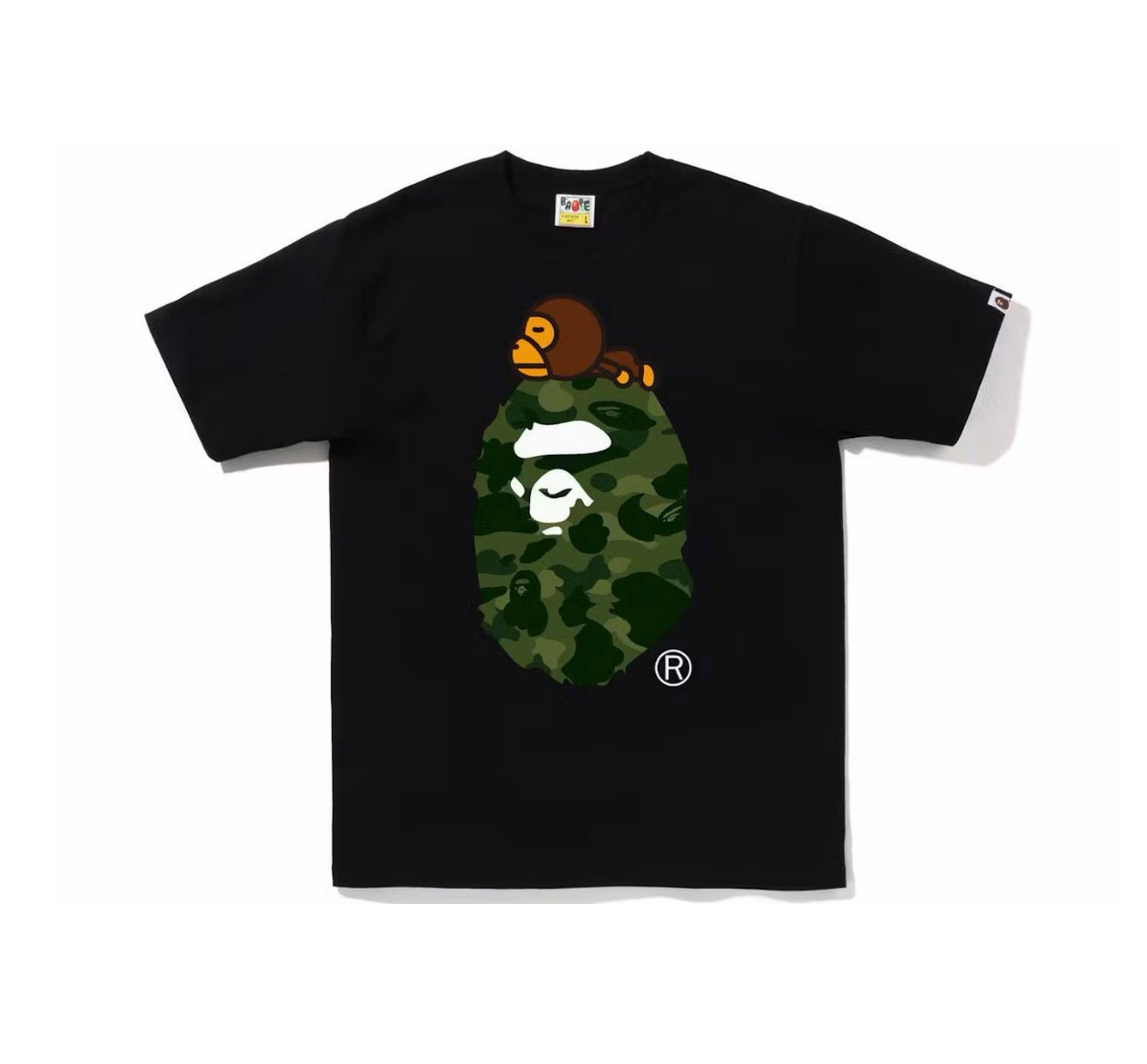 Bape Color Camo Milo On Big Ape Tee Black/Green