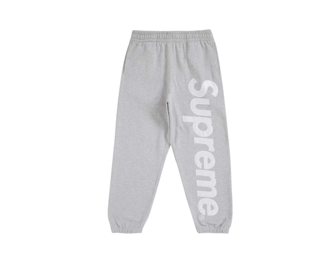 Supreme Satin Appliqué Sweatpant Heather Grey