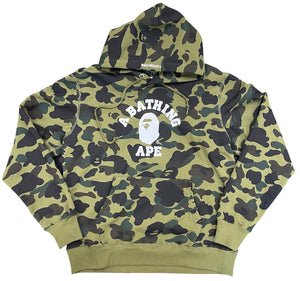 Bape 1st Camo College Pullover Hoodie Green