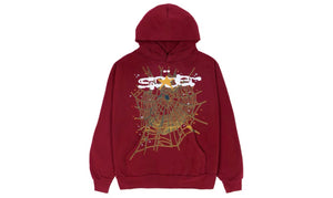 Sp5der Logo Hoodie Maroon