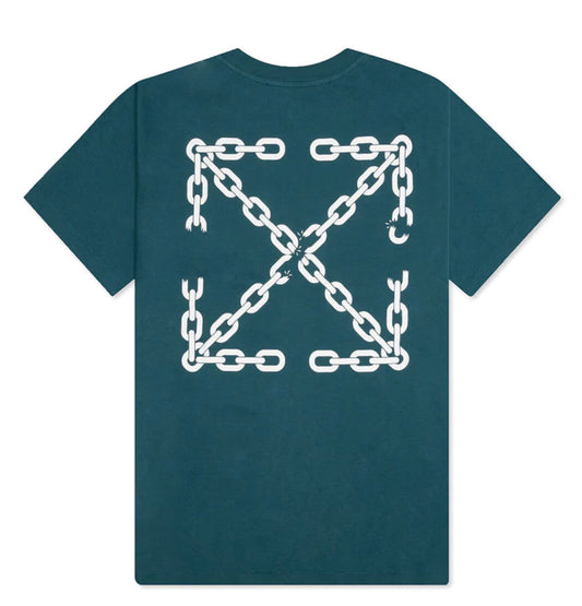 OFF-WHITE CHAIN ARR SLIM SHORT SLEEVE TEE DUCK GREEN WHITE