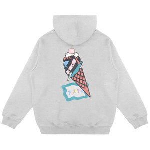 ICE CREAM COLOUR HOODIE LIGHT HEATHER GREY