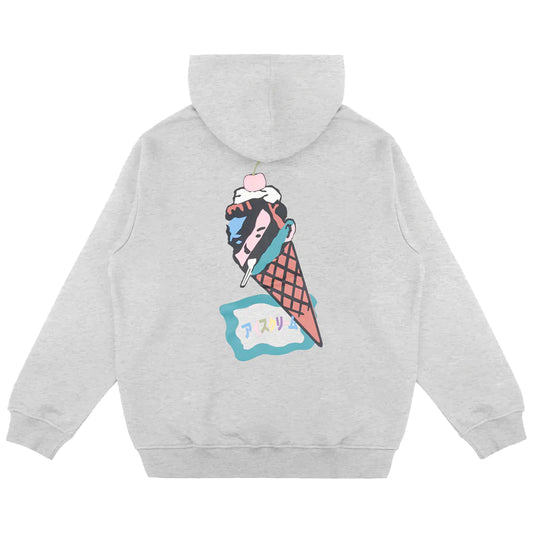 ICE CREAM COLOUR HOODIE LIGHT HEATHER GREY