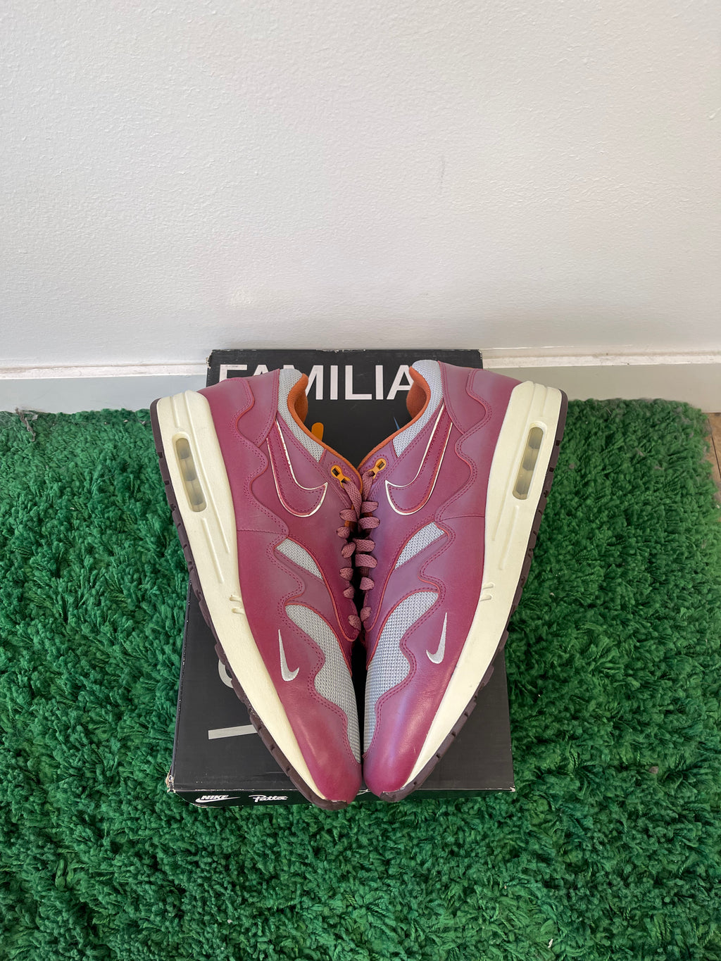 Used Nike Air Max 1 Patta Waves Rush Maroon (with bracelet)(Men’s)
