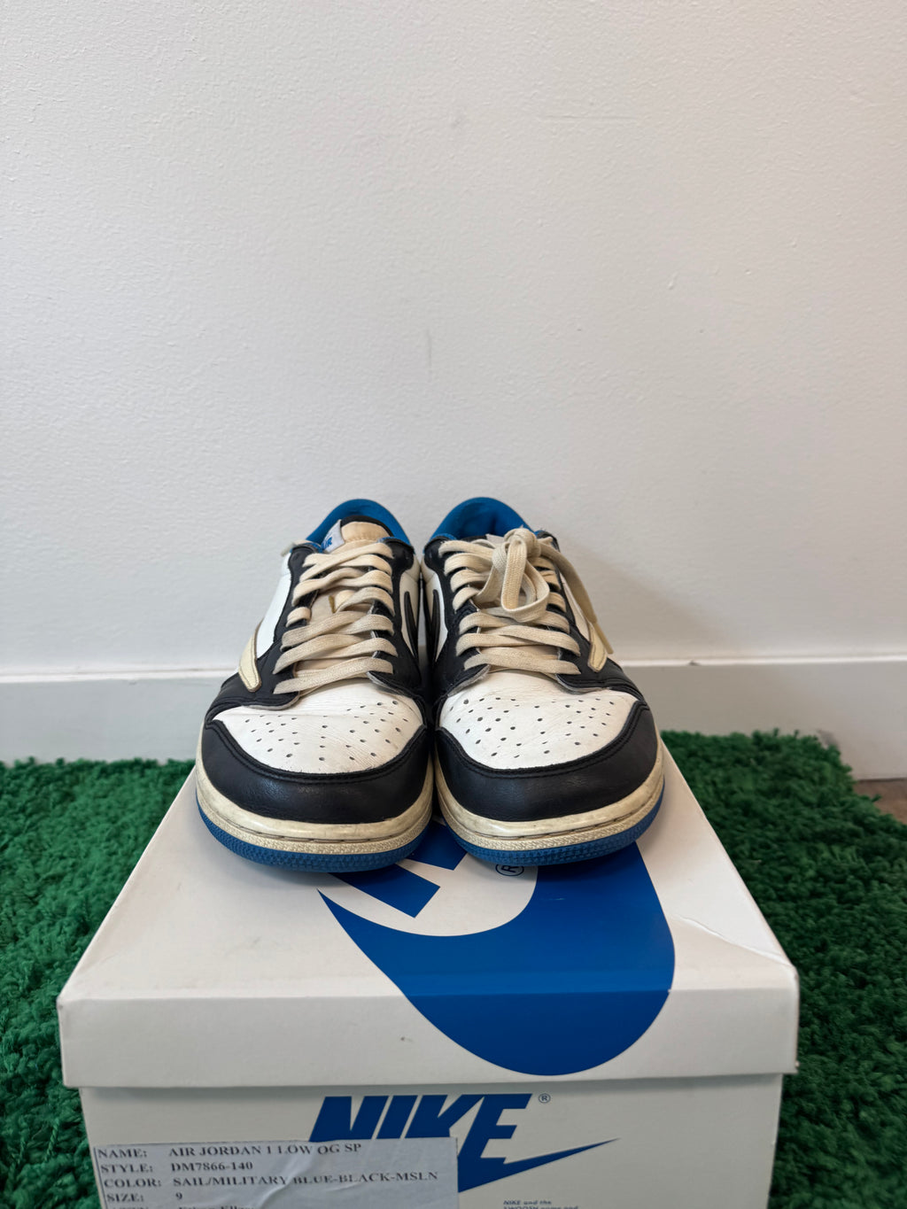 Used Jordan 1 Retro Low OG SP Fragment x Travis Scott Sail Military Blue (Men’s)