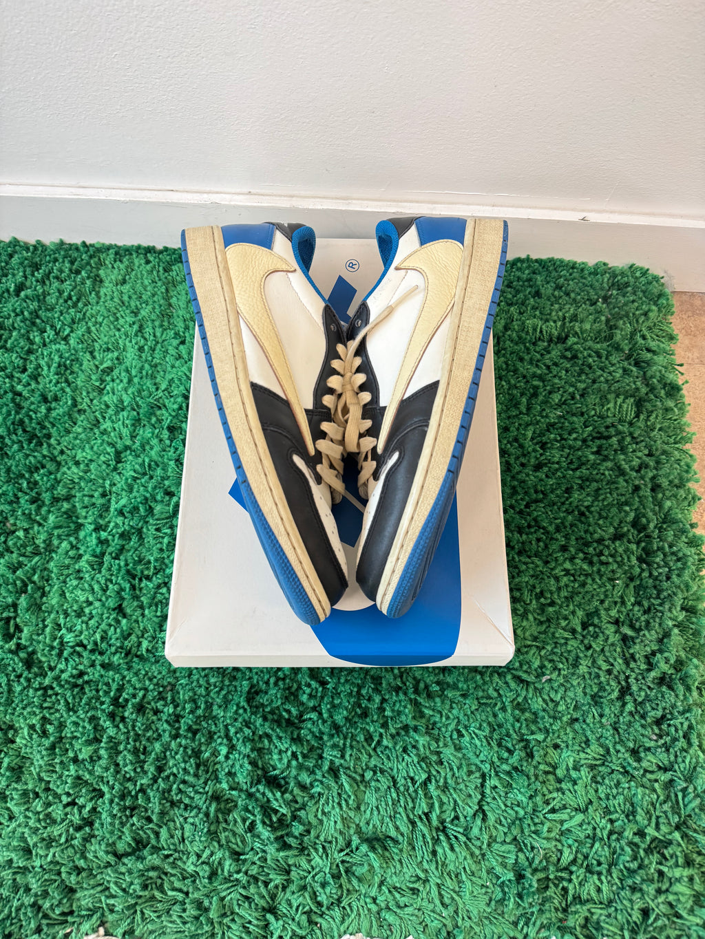 Used Jordan 1 Retro Low OG SP Fragment x Travis Scott Sail Military Blue (Men’s)