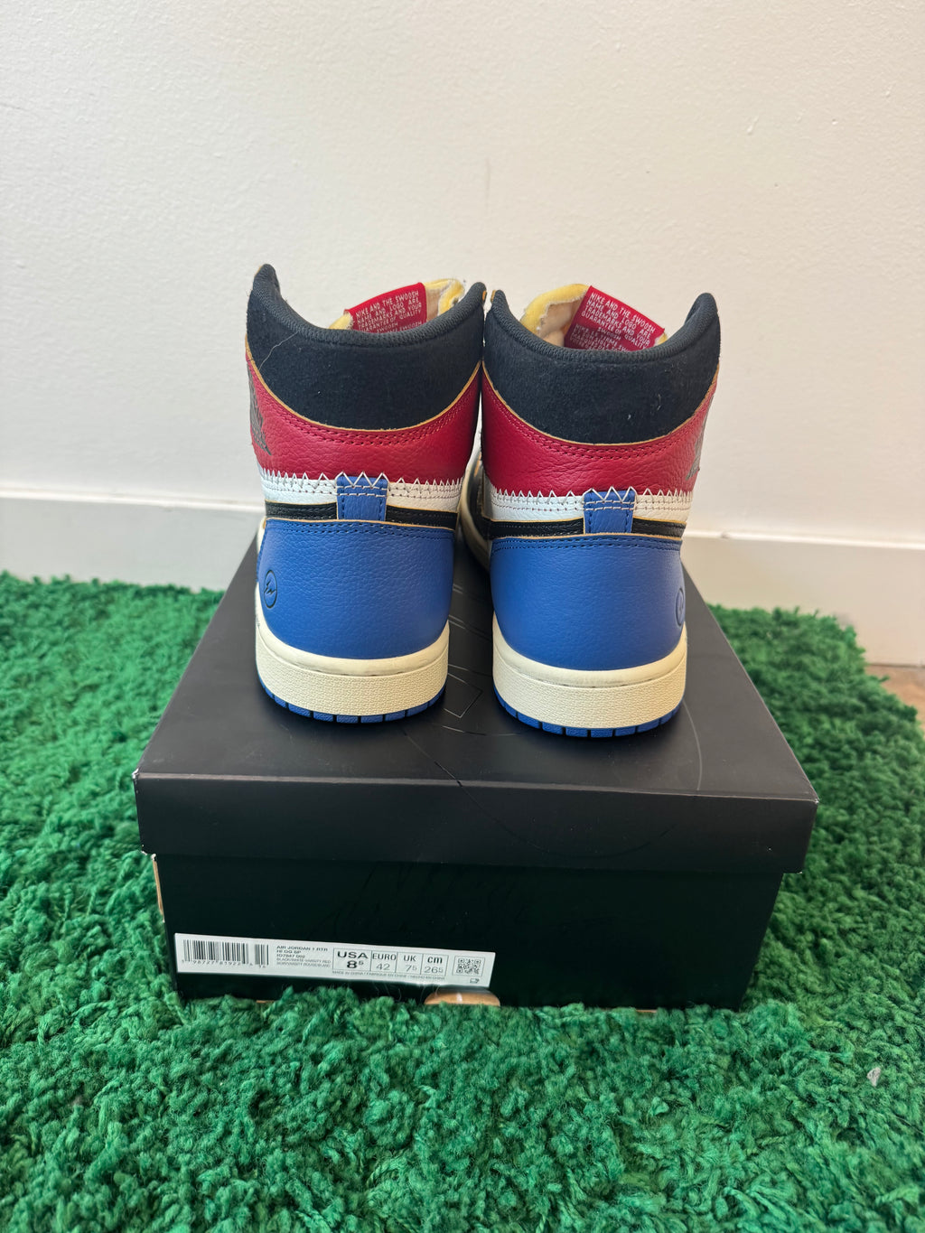 Used Jordan 1 Retro High OG SP Fragment X Union LA Varsity Red Sport Royal (Men’s)