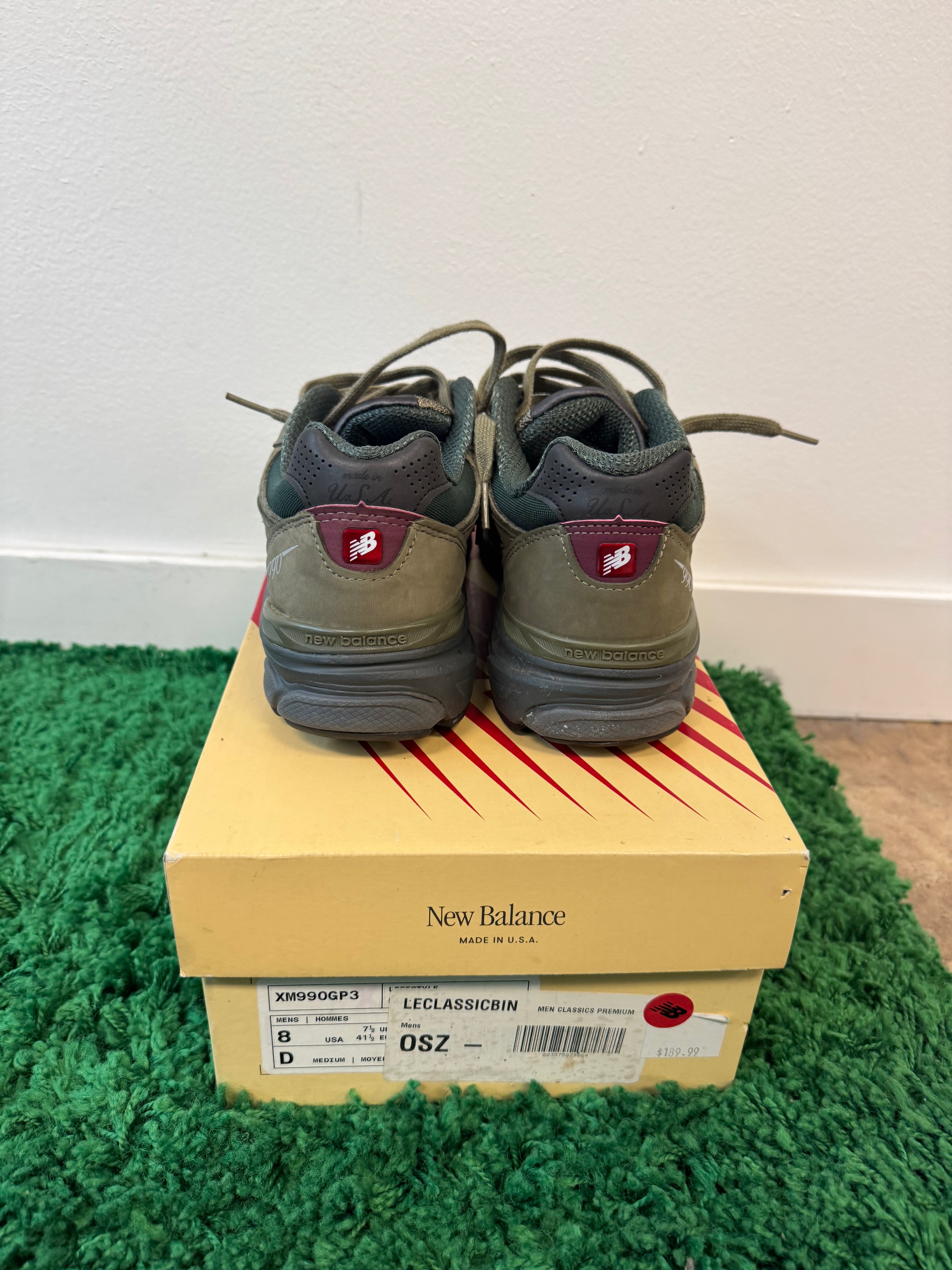Used New Balance 990v3 MiUSA Teddy Santis Green Purple (Men’s)