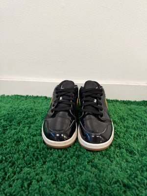 Used Jordan 1 Retro Low Black Gold Patent (GS)