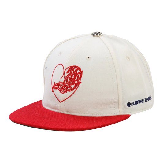 Chrome Hearts Love You Fitted Hat Cream Red