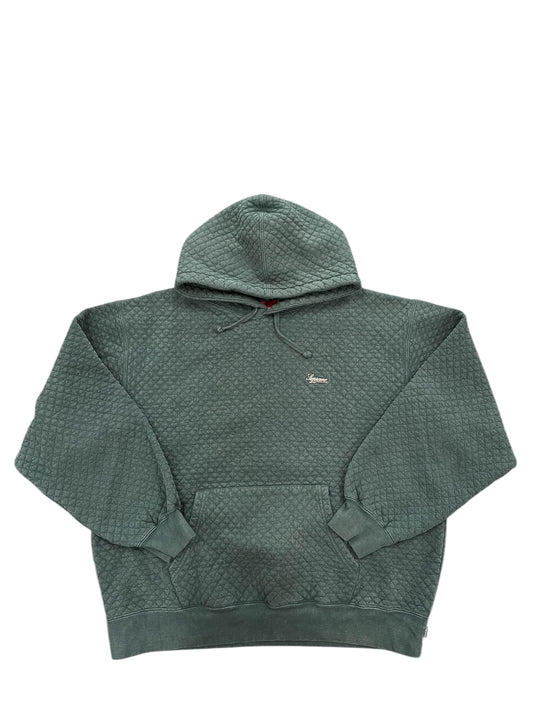 Used Supreme Micro Quilted Hoodie Dark Pine
