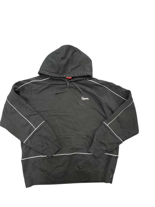 Used Supreme Piping Hoodie Black