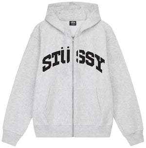 Stussy Block Sport Zip Up Hoodie Ash Heather