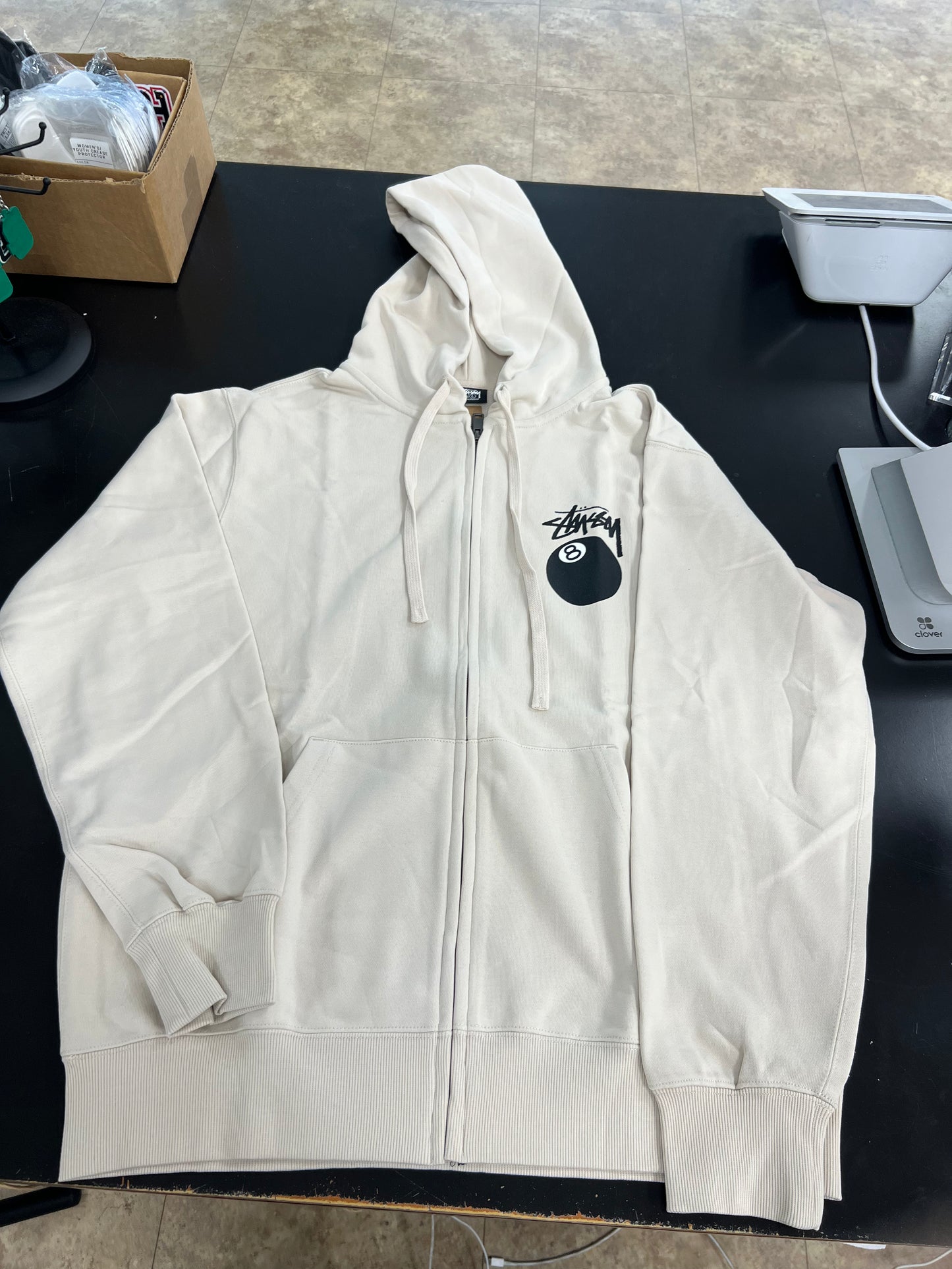 Stussy 8 Ball Zip Up Hoodie Putty