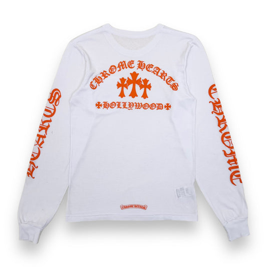 Chrome Hearts Archer Logo L/S Tee White Orange