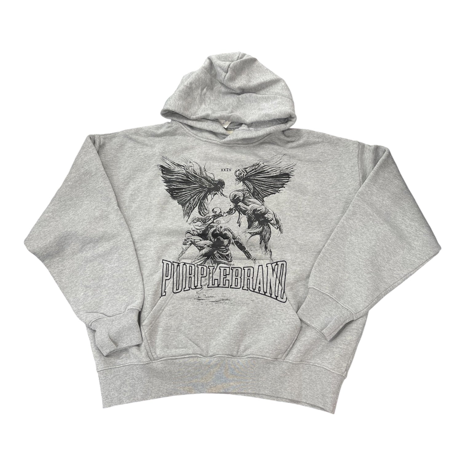 Purple Brand Angel Fight Hoodie Heather Grey
