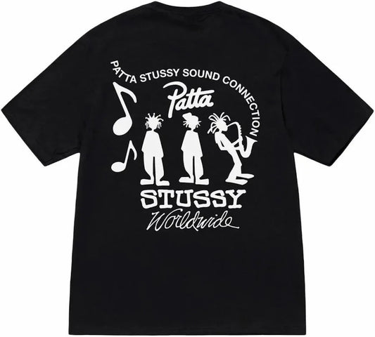 Stussy x Patta Sound Connection Black Tee