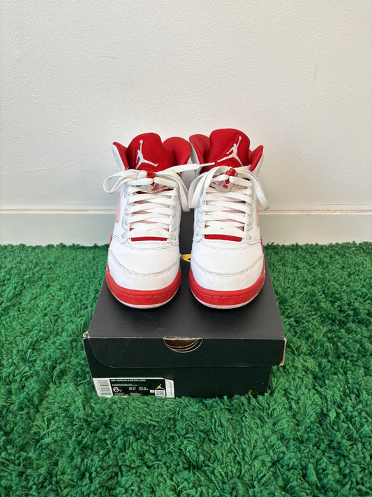 Used Jordan 5 Retro White Pink Red (Youth)