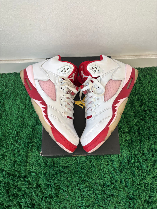 Used Jordan 5 Retro White Pink Red (Youth)