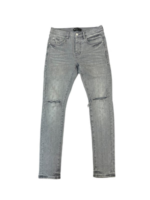 Pre-Owned Purple Brand Jacquard Monogram Jeans Grey