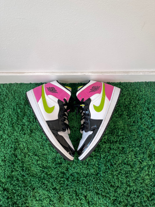Used Jordan 1 Mid White Black Cyber Pink (Men’s)