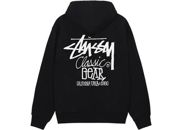 Stussy Built In USA x Classic Gear Black Hoodie